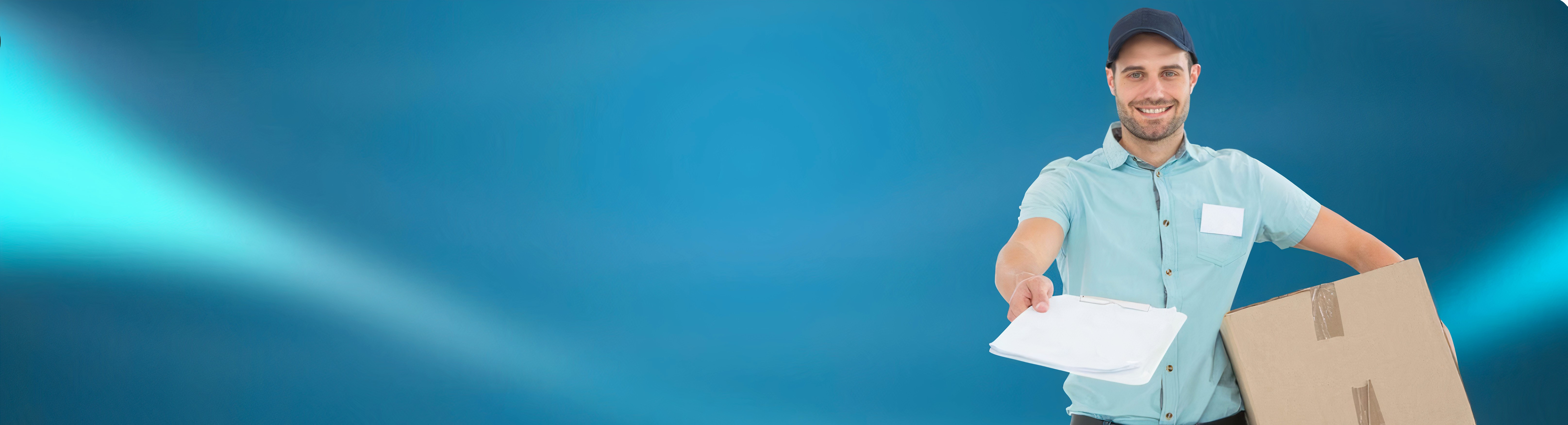 Courier delivering a package